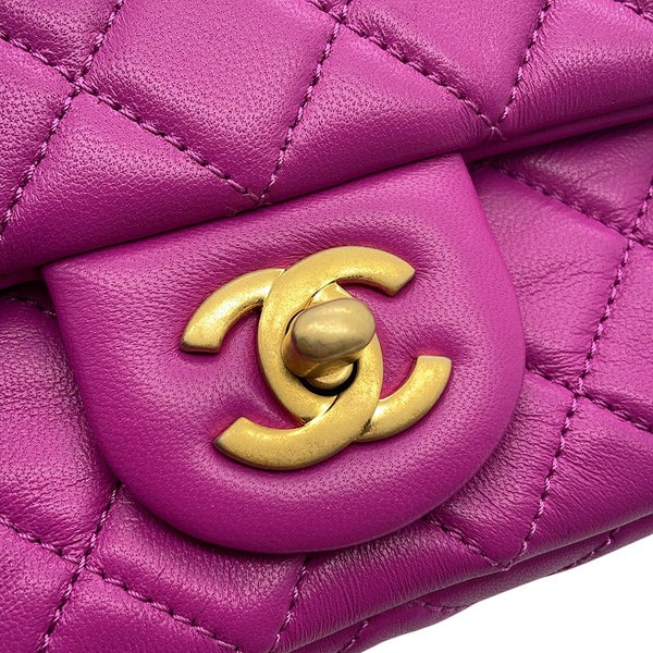 シャネル チェーンショルダーバッグ ココマーク マトラッセ20 ココボール ラムスキン AS1787 CHANEL