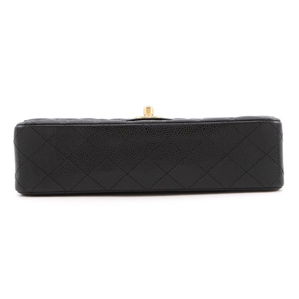 シャネル チェーンショルダーバッグ マトラッセ25 ココマーク キャビアスキン ダブルチェーン A01112 CHANEL 黒