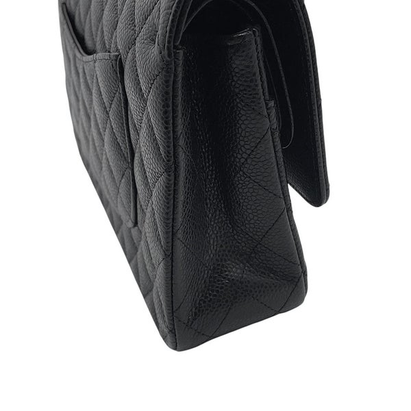 シャネル チェーンショルダーバッグ マトラッセ25 ココマーク キャビアスキン ダブルチェーン A01112 CHANEL 黒