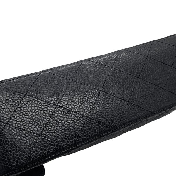 シャネル チェーンショルダーバッグ マトラッセ25 ココマーク キャビアスキン ダブルチェーン A01112 CHANEL 黒