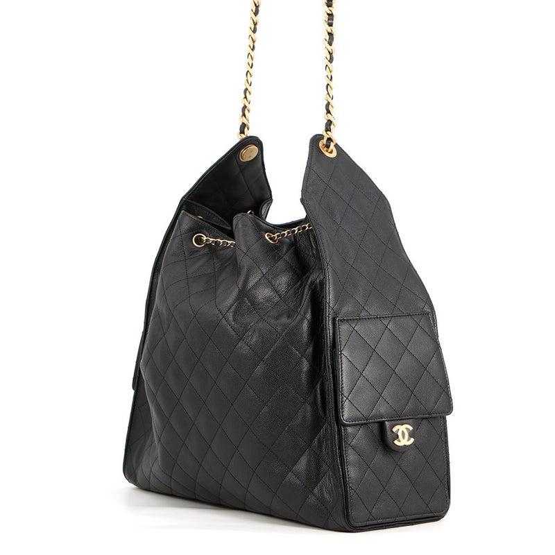 シャネル チェーンショルダーバッグ CHANEL25 ラージ ココマーク マトラッセ キャビアスキン AS5553 CHANEL 黒