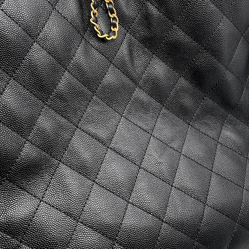 シャネル チェーンショルダーバッグ CHANEL25 ラージ ココマーク マトラッセ キャビアスキン AS5553 CHANEL 黒