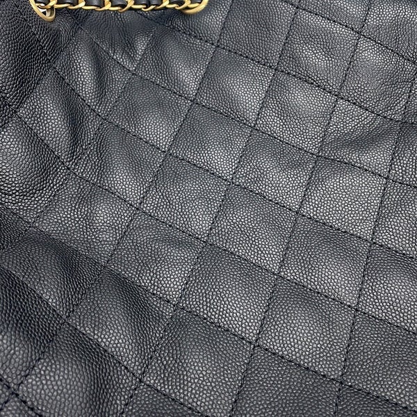 シャネル チェーンショルダーバッグ CHANEL25 ラージ ココマーク マトラッセ キャビアスキン AS5553 CHANEL 黒