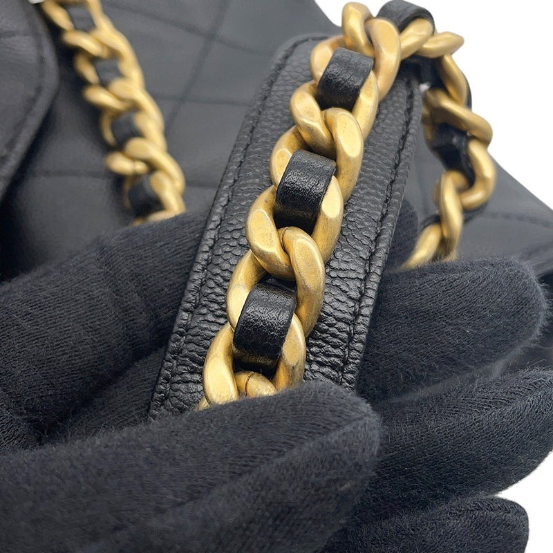 シャネル チェーンショルダーバッグ CHANEL25 ラージ ココマーク マトラッセ キャビアスキン AS5553 CHANEL 黒