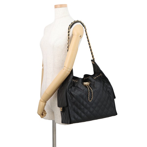 シャネル チェーンショルダーバッグ CHANEL25 ミディアム ココマーク マトラッセ キャビアスキン AS5311 CHANEL 黒