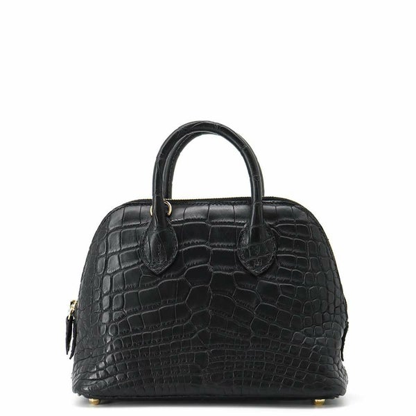 エルメス ボリード1923 ミニ ブラック/ゴールド金具 アリゲーターマット B刻印 2wayショルダー 黒
