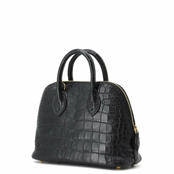 エルメス ボリード1923 ミニ ブラック/ゴールド金具 アリゲーターマット B刻印 2wayショルダー 黒