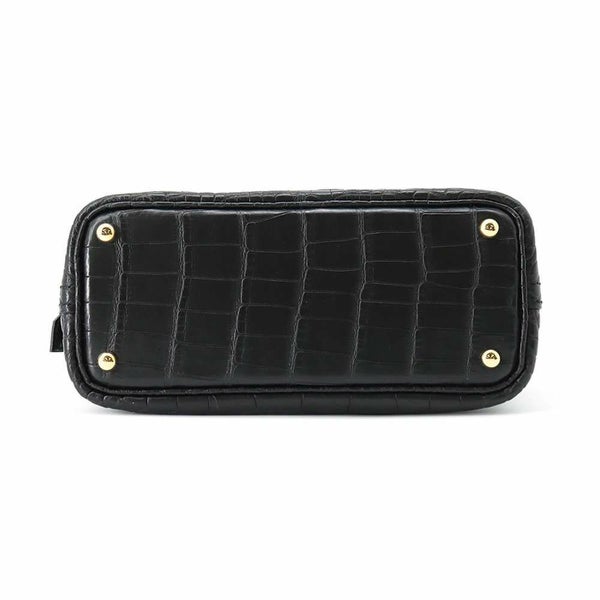 エルメス ボリード1923 ミニ ブラック/ゴールド金具 アリゲーターマット B刻印 2wayショルダー 黒