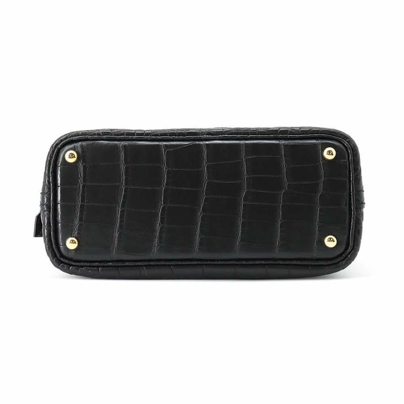 エルメス ボリード1923 ミニ ブラック/ゴールド金具 アリゲーターマット B刻印 2wayショルダー 黒