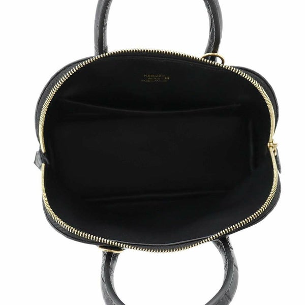 エルメス ボリード1923 ミニ ブラック/ゴールド金具 アリゲーターマット B刻印 2wayショルダー 黒