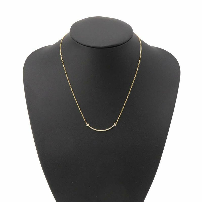 ティファニー ネックレス Tスマイル ペンダント スモール ダイヤモンド 計約0.10ct K18YG 63058777 Tiffany&Co. ジュエリー