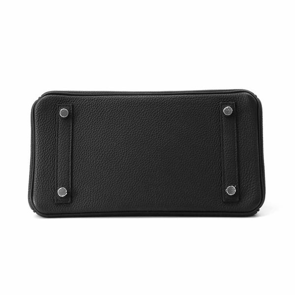 エルメス バーキン25 ブラック/シルバー金具 トゴ C刻印 HERMES Birkin ハンドバッグ 黒