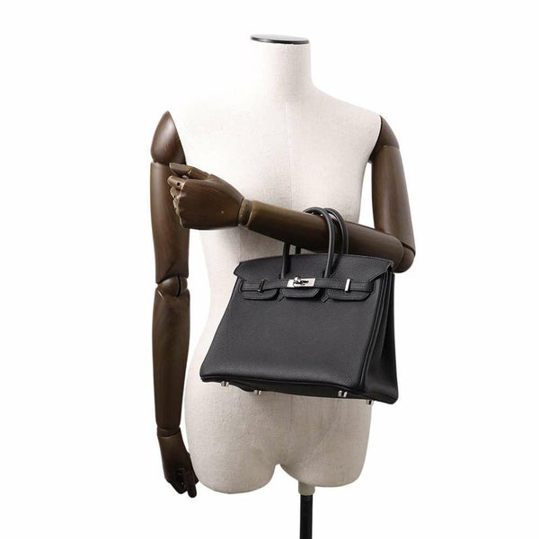 エルメス バーキン25 ブラック/シルバー金具 トゴ C刻印 HERMES Birkin ハンドバッグ 黒