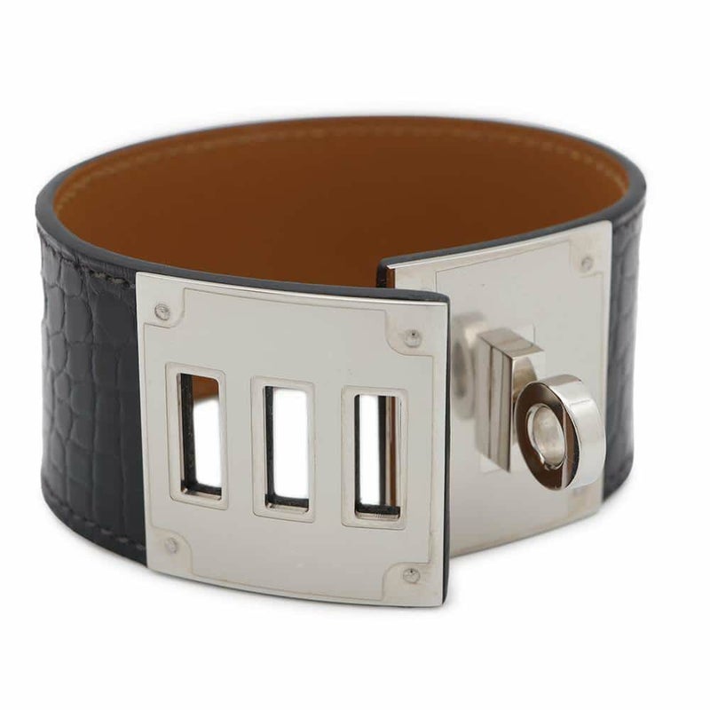 エルメス ブレスレット ケリードッグ ブルーマリン/シルバー金具 アリゲーター T刻印 HERMES アクセサリー