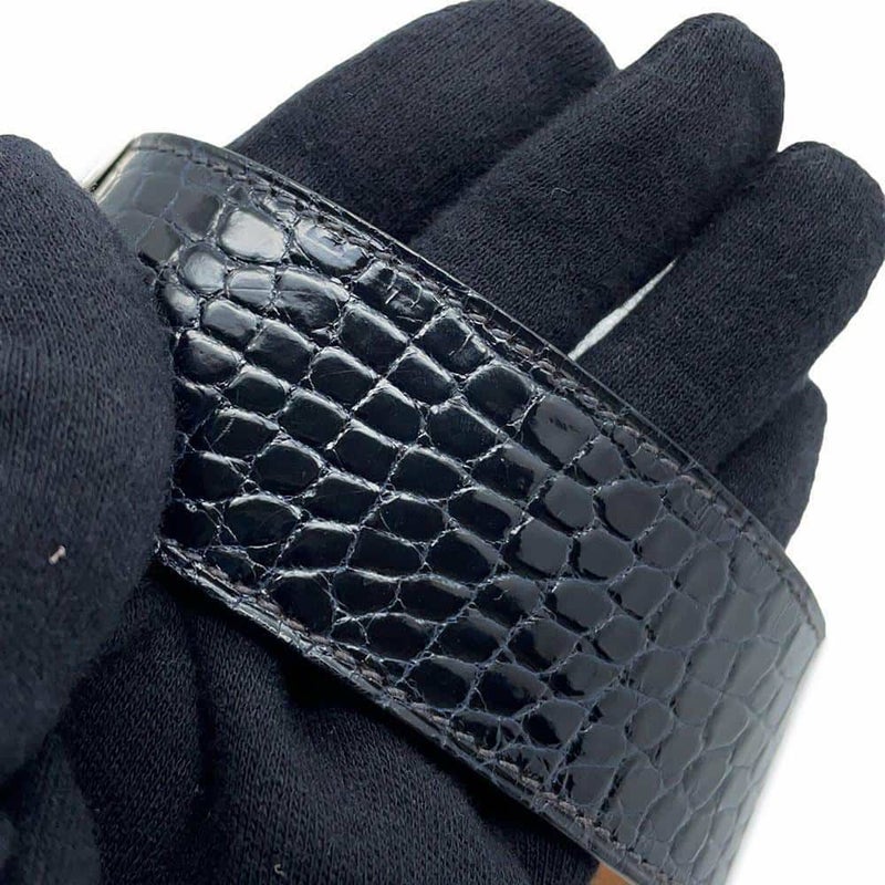 エルメス ブレスレット ケリードッグ ブルーマリン/シルバー金具 アリゲーター T刻印 HERMES アクセサリー