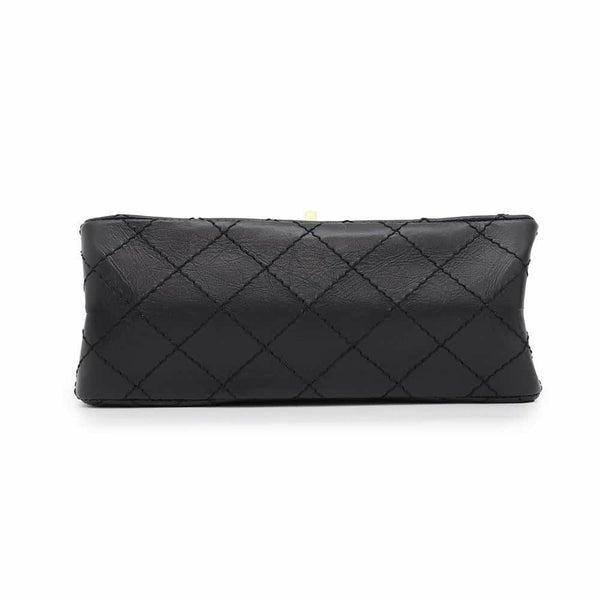 シャネル チェーンショルダーバッグ マトラッセ 2.55 ミニ エイジドカーフレザー AS0874 CHANEL 黒