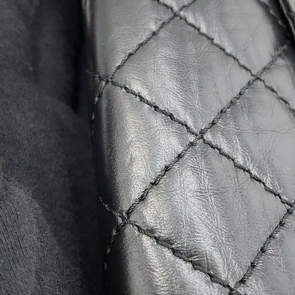 シャネル チェーンショルダーバッグ マトラッセ 2.55 ミニ エイジドカーフレザー AS0874 CHANEL 黒