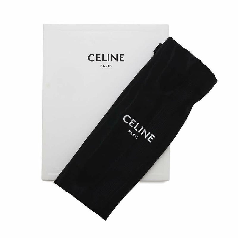 セリーヌ チェーンウォレット トリオンフ シャイニーカーフレザー 10L033DPV CELINE 黒