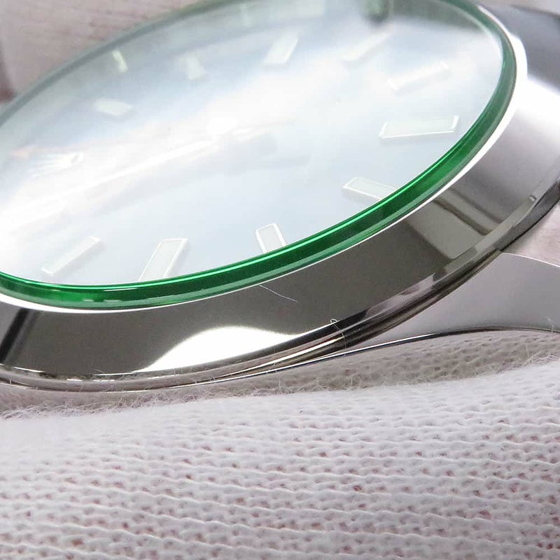 ロレックス ミルガウス グリーンガラス ランダムシリアル ルーレット 116400GV ROLEX 腕時計 Zブルー文字盤