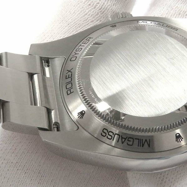 ロレックス ミルガウス グリーンガラス ランダムシリアル ルーレット 116400GV ROLEX 腕時計 Zブルー文字盤