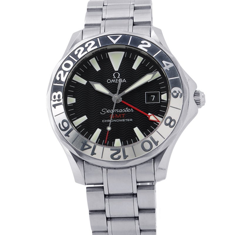 オメガ シーマスター ダイバー GMT デイト 2234.50.00 OMEGA 腕時計 黒文字盤