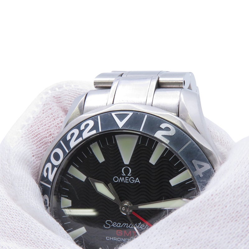 オメガ シーマスター ダイバー GMT デイト 2234.50.00 OMEGA 腕時計 黒文字盤