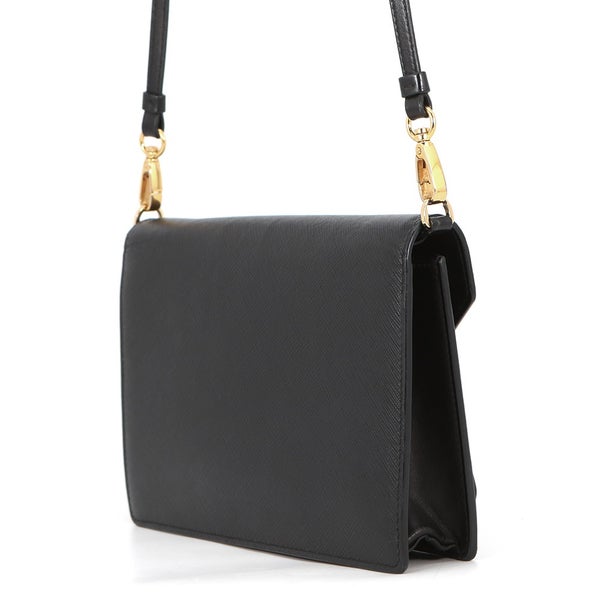 プラダ ショルダーバッグ ロゴ レザー 1BP020 PRADA 黒