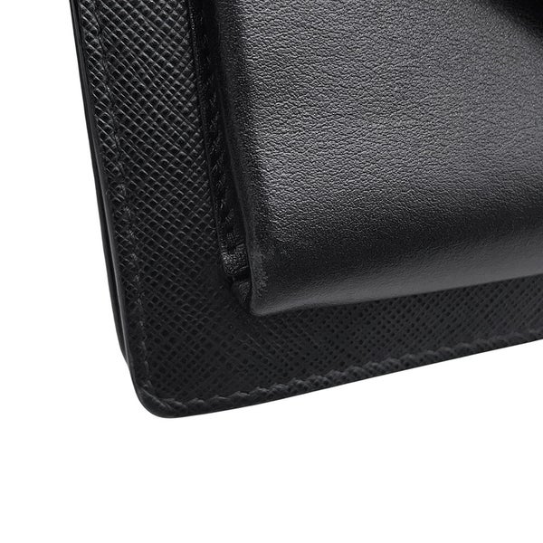 プラダ ショルダーバッグ ロゴ レザー 1BP020 PRADA 黒