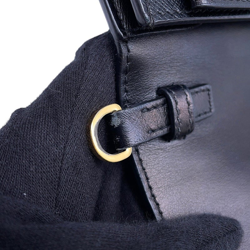 プラダ ショルダーバッグ ロゴ レザー 1BP020 PRADA 黒