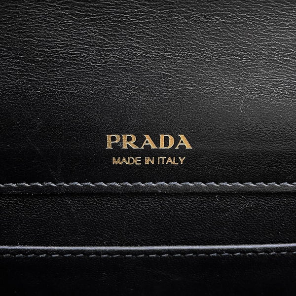 プラダ ショルダーバッグ ロゴ レザー 1BP020 PRADA 黒