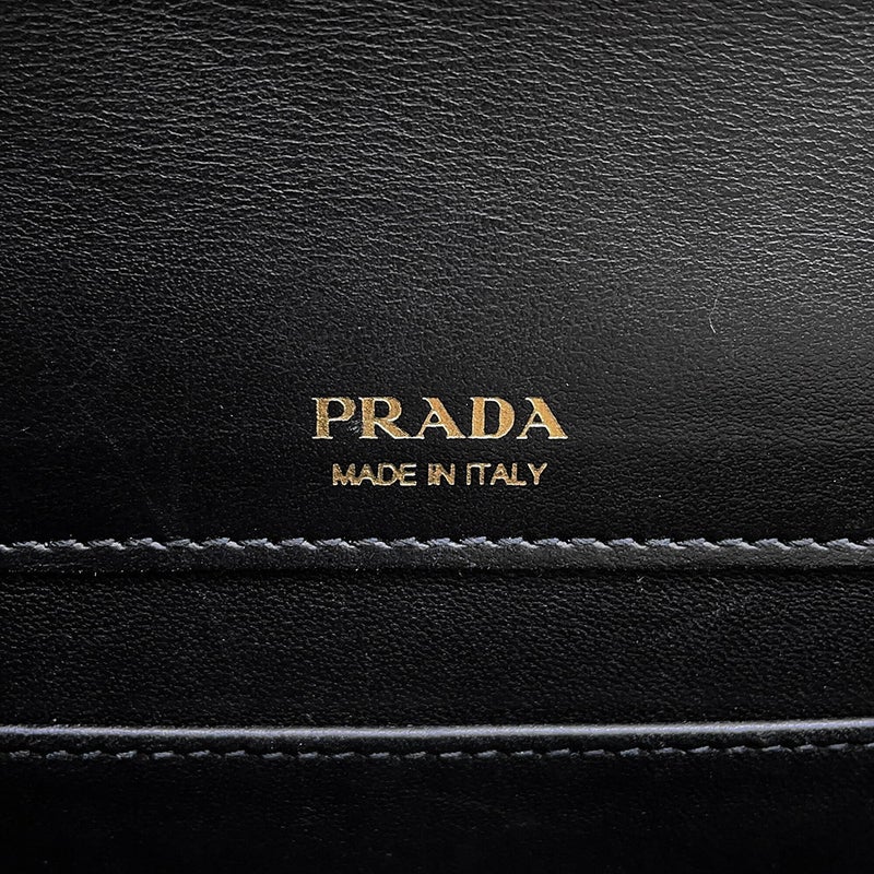 プラダ ショルダーバッグ ロゴ レザー 1BP020 PRADA 黒