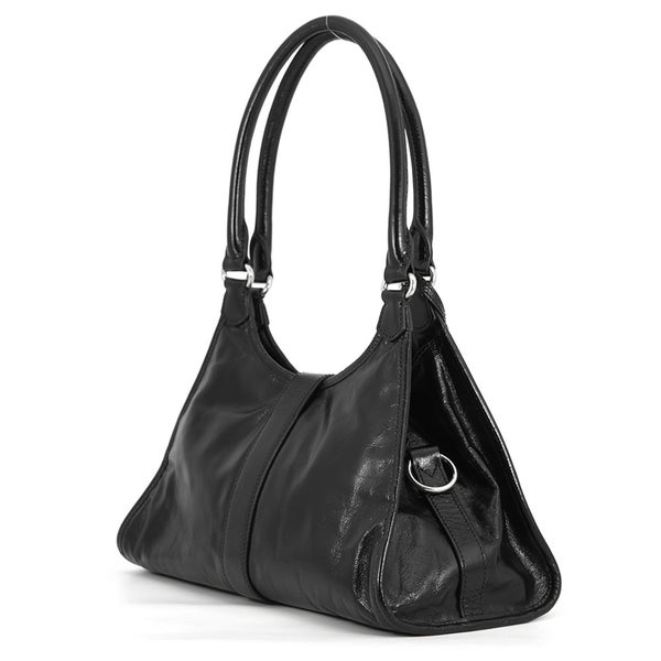プラダ ショルダーバッグ ホーボーバッグ ミディアム レザー ロゴ 1BG563 PRADA 黒