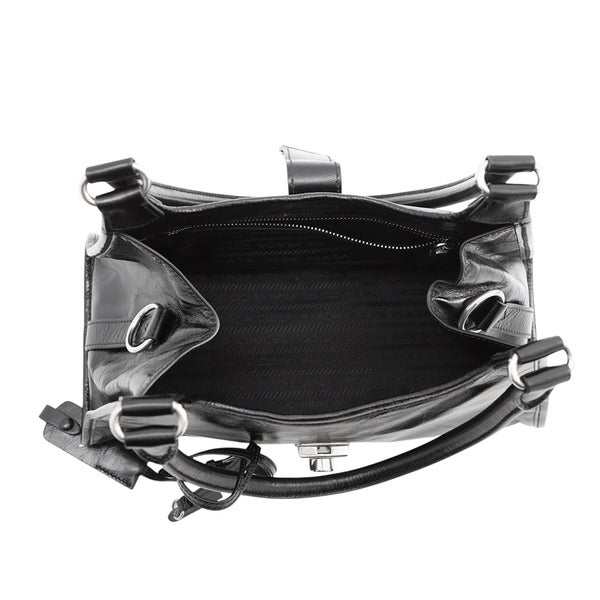 プラダ ショルダーバッグ ホーボーバッグ ミディアム レザー ロゴ 1BG563 PRADA 黒