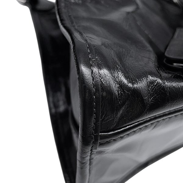 プラダ ショルダーバッグ ホーボーバッグ ミディアム レザー ロゴ 1BG563 PRADA 黒