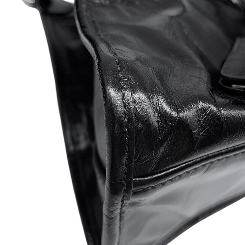 プラダ ショルダーバッグ ホーボーバッグ ミディアム レザー ロゴ 1BG563 PRADA 黒