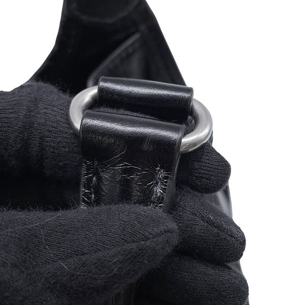 プラダ ショルダーバッグ ホーボーバッグ ミディアム レザー ロゴ 1BG563 PRADA 黒