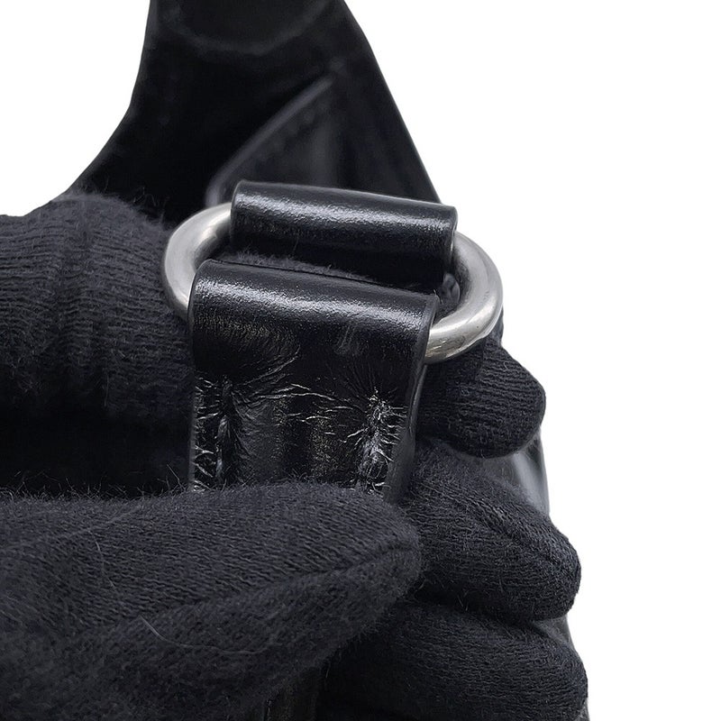 プラダ ショルダーバッグ ホーボーバッグ ミディアム レザー ロゴ 1BG563 PRADA 黒
