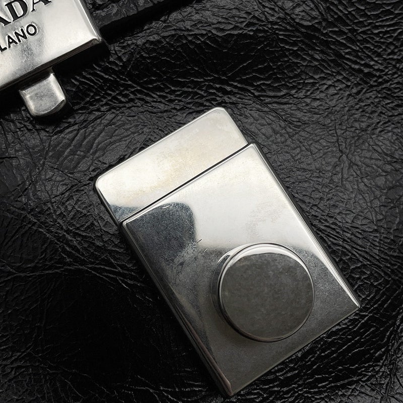 プラダ ハンドバッグ ロゴ レザー 1BN026 PRADA 2wayショルダーバッグ 黒