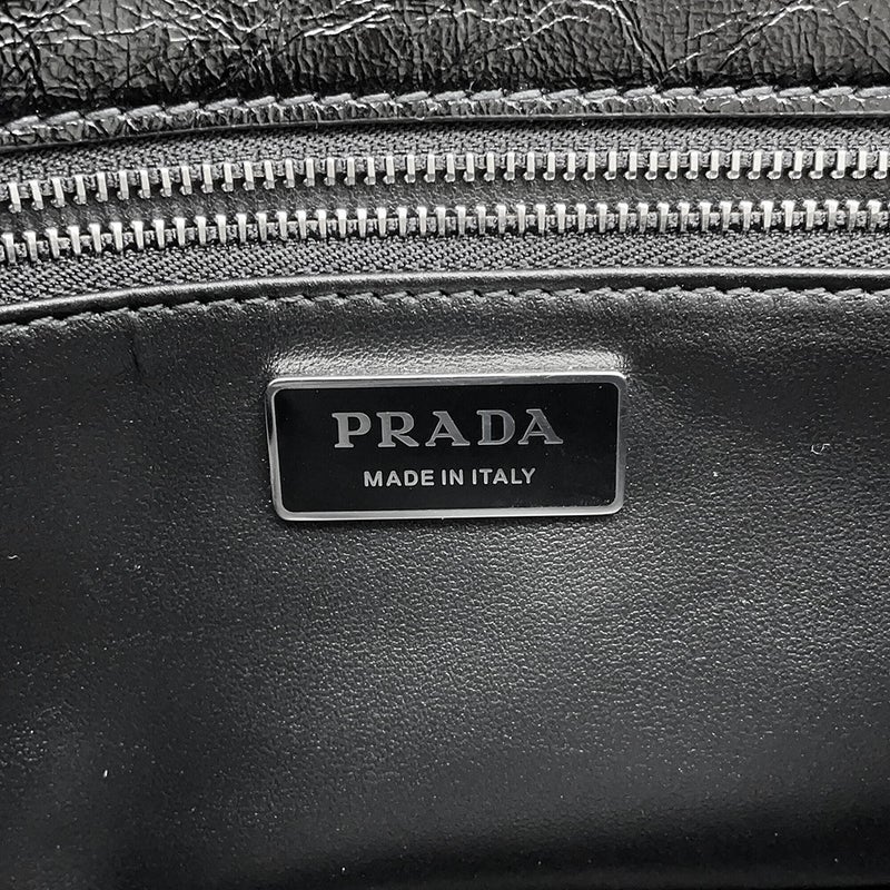 プラダ ハンドバッグ ロゴ レザー 1BN026 PRADA 2wayショルダーバッグ 黒