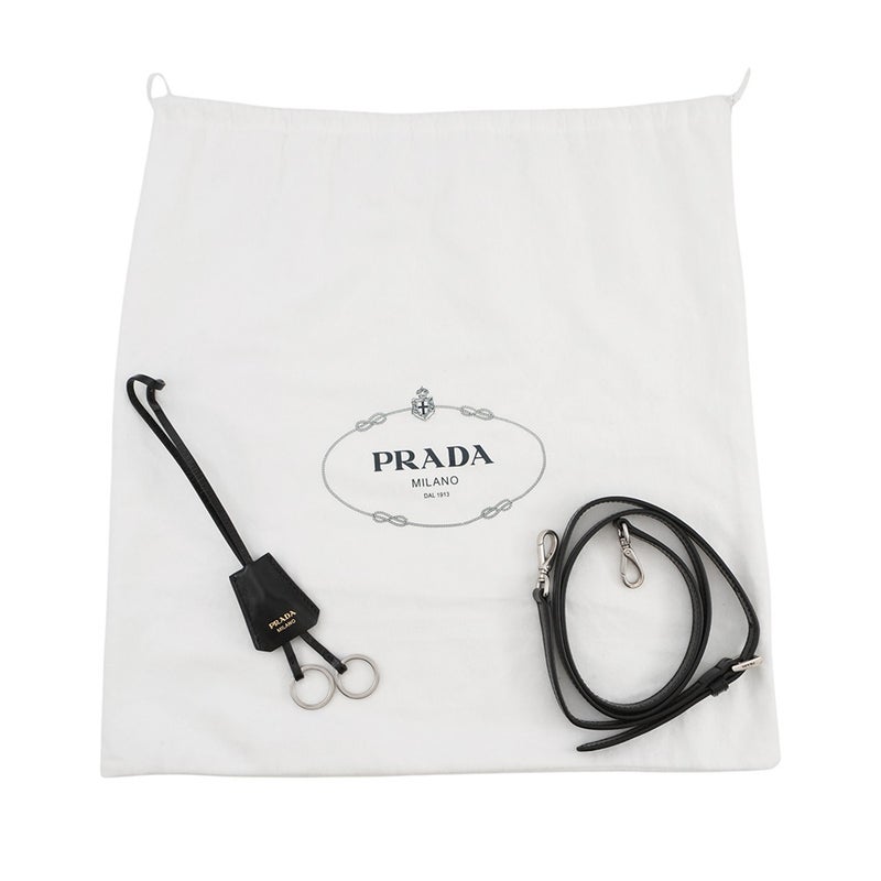 プラダ ハンドバッグ ロゴ レザー 1BN026 PRADA 2wayショルダーバッグ 黒