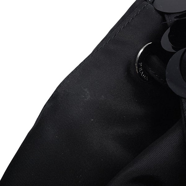 プラダ リュック ナイロン スパンコール バックパック 1BZ811 PRADA バッグ リュックサック 黒