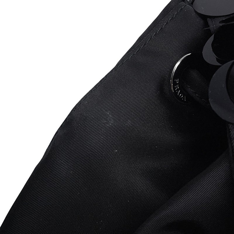 プラダ リュック ナイロン スパンコール バックパック 1BZ811 PRADA バッグ リュックサック 黒