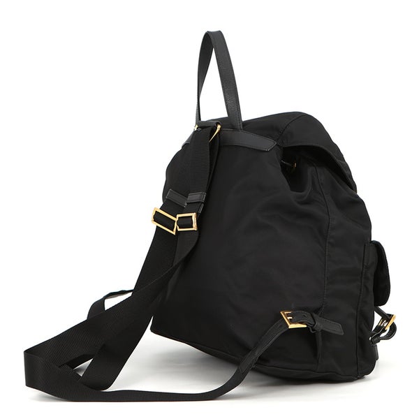 プラダ リュック ナイロン フラワー トライアングルロゴ バックパック 1BZ811 PRADA バッグ リュックサック 黒