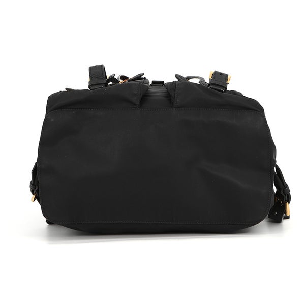プラダ リュック ナイロン フラワー トライアングルロゴ バックパック 1BZ811 PRADA バッグ リュックサック 黒