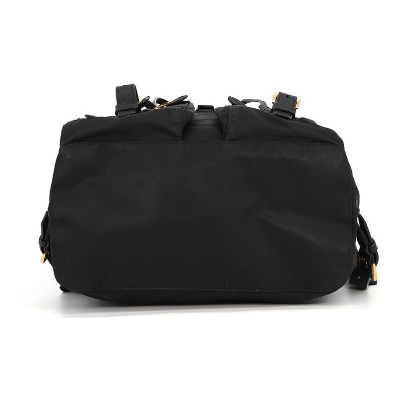 プラダ リュック ナイロン フラワー トライアングルロゴ バックパック 1BZ811 PRADA バッグ リュックサック 黒