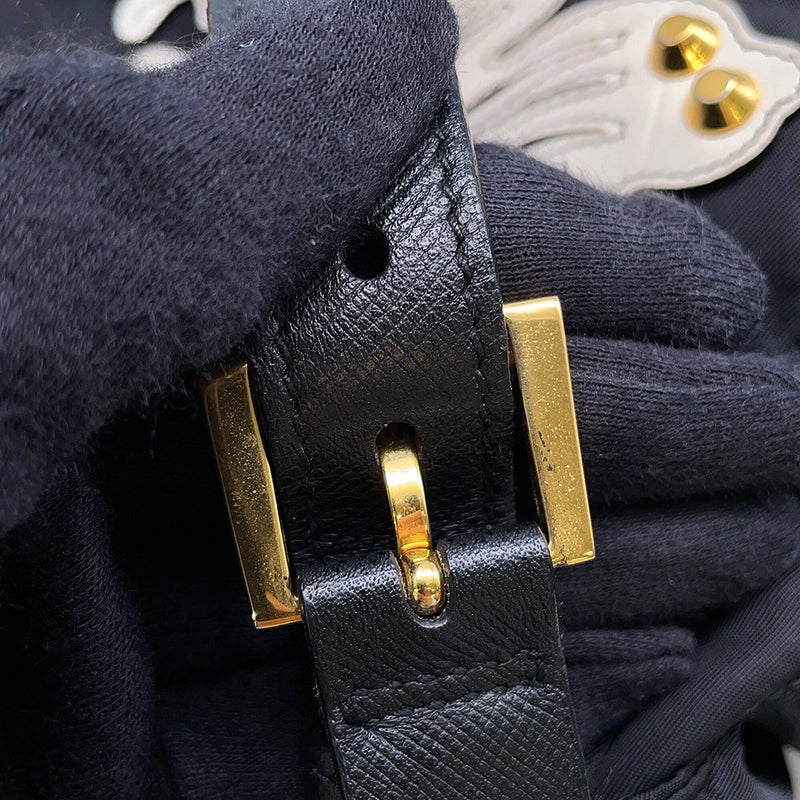 プラダ リュック ナイロン フラワー トライアングルロゴ バックパック 1BZ811 PRADA バッグ リュックサック 黒