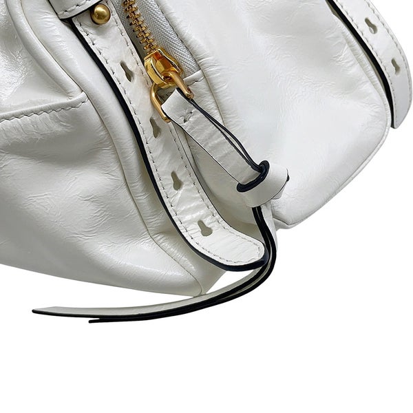 プラダ ハンドバッグ ダンクル トップハンドル ミニ ダングルレザー 1BB137 PRADA バッグ ショルダーバッグ 白