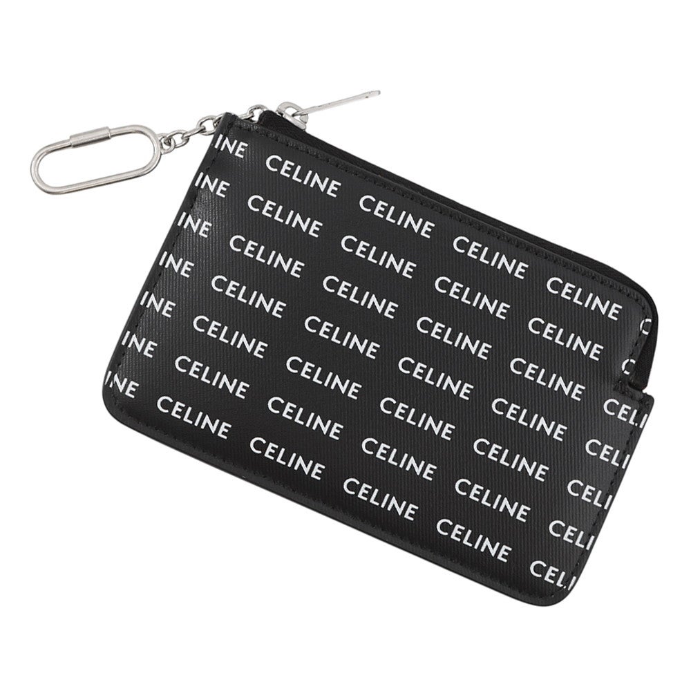 セリーヌ コインケース ロゴ 総柄 PVC 10B772 CELINE カードケース 黒