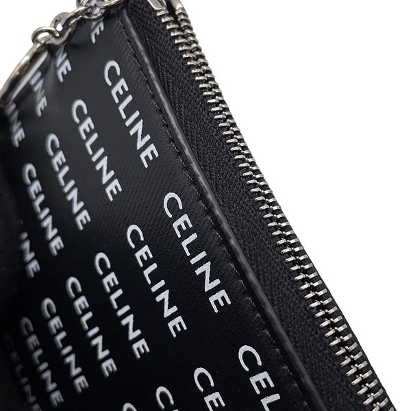 セリーヌ コインケース ロゴ 総柄 PVC 10B772 CELINE カードケース 黒 白