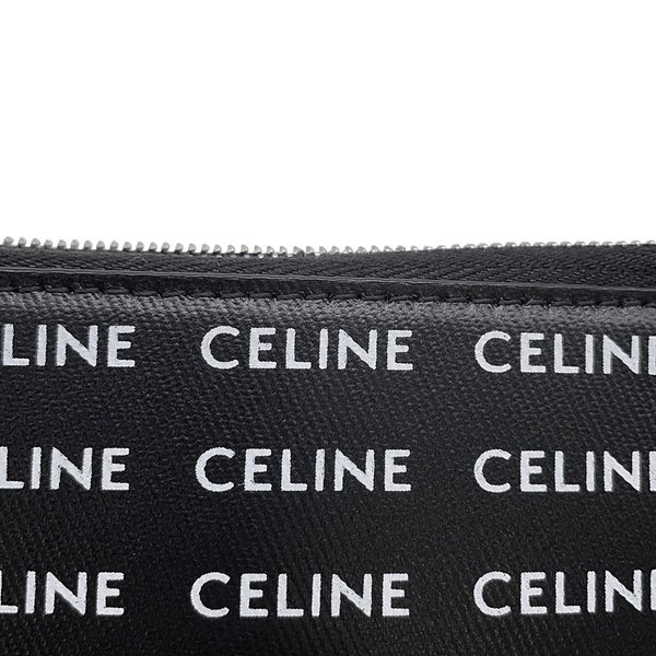 セリーヌ コインケース ロゴ 総柄 PVC 10B772 CELINE カードケース 黒 白